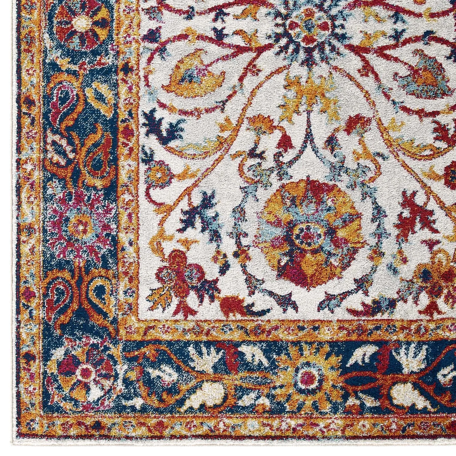 Entourage Samira Distressed Vintage Floral Persian Medallion Area Rug