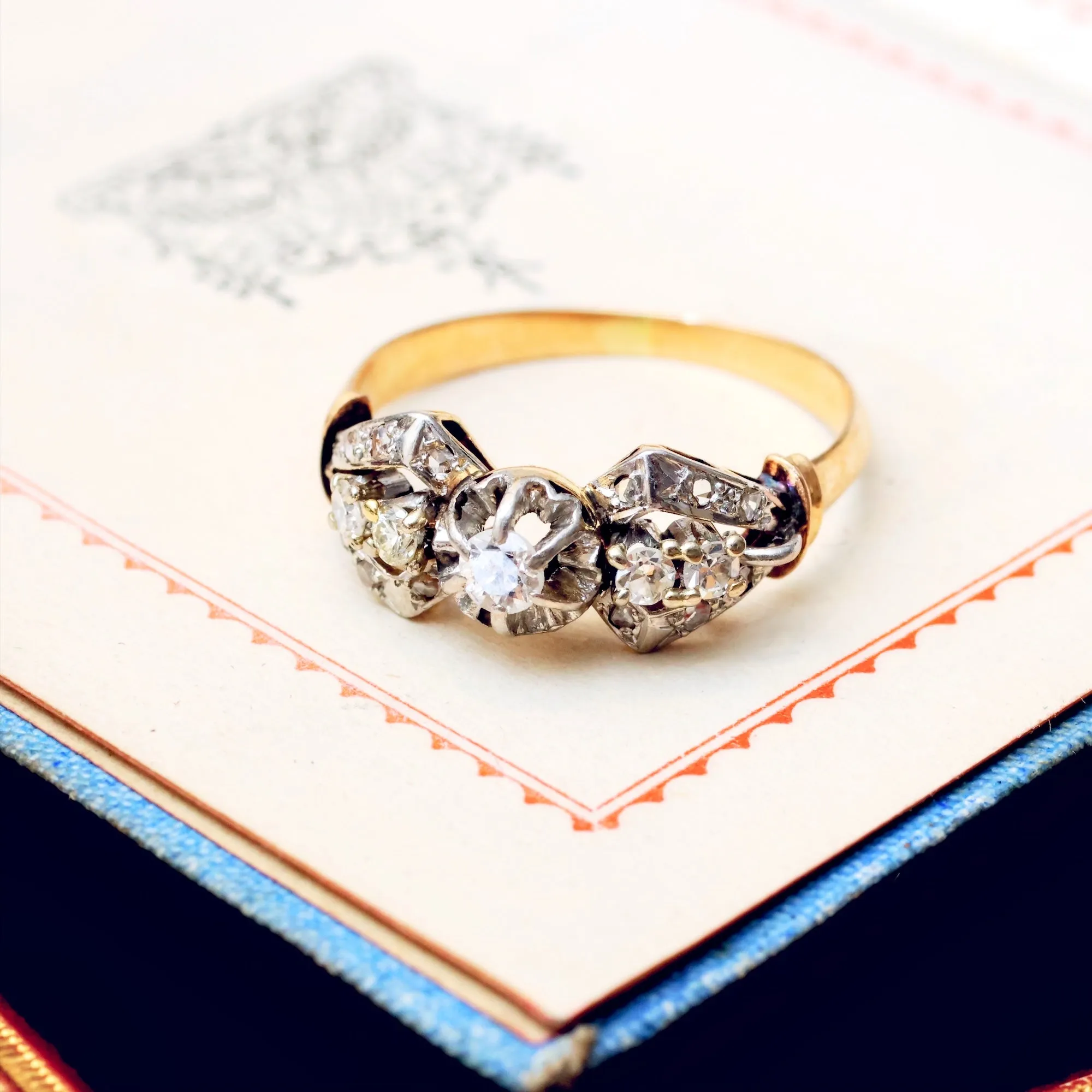 Fanciful Vintage Diamond Engagement Ring