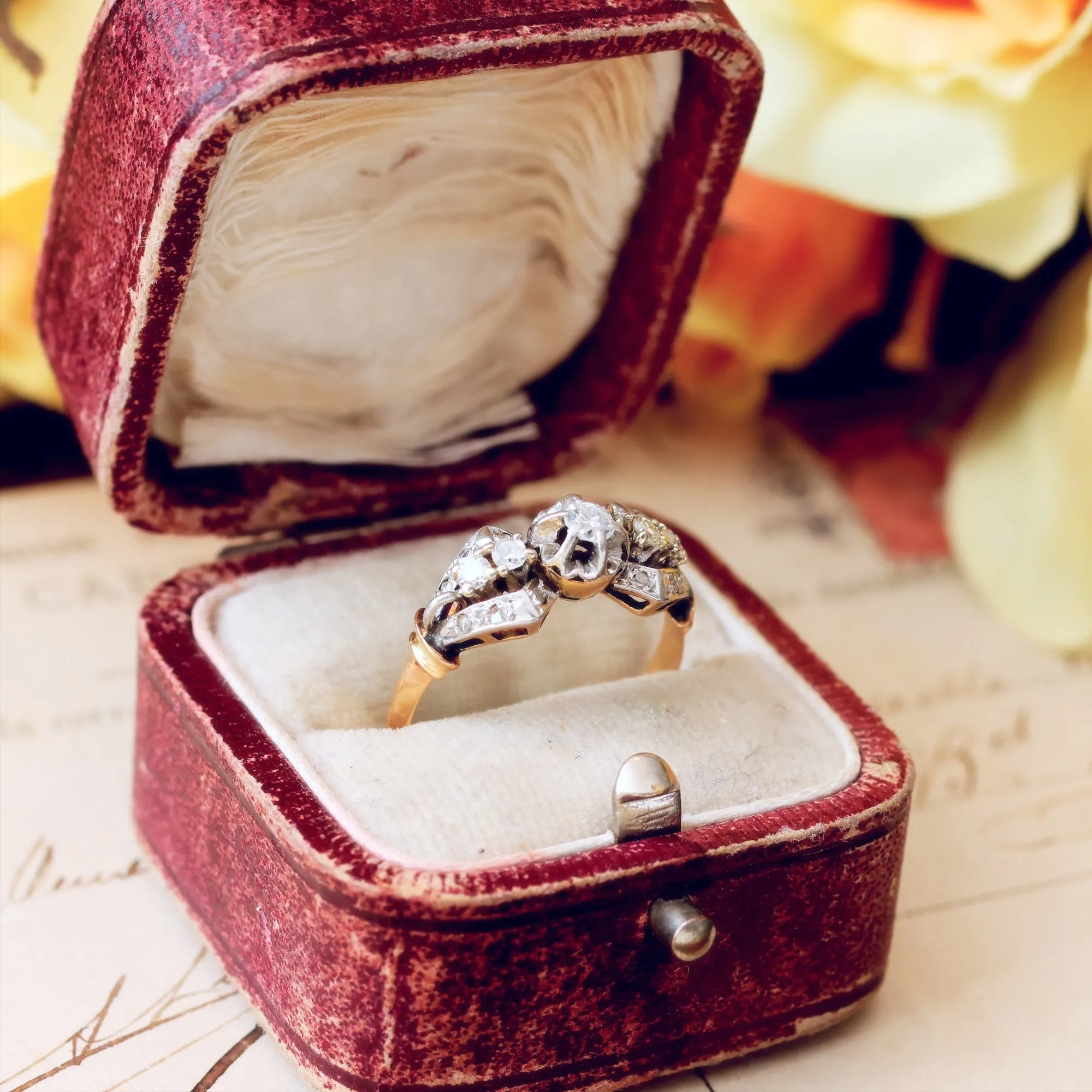 Fanciful Vintage Diamond Engagement Ring