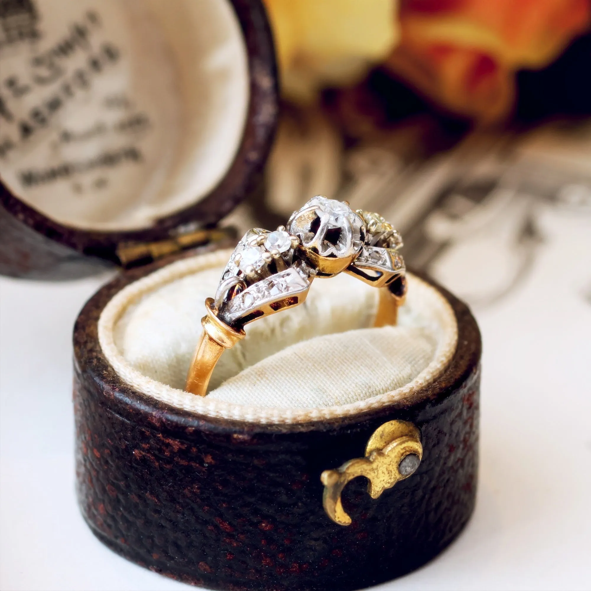 Fanciful Vintage Diamond Engagement Ring