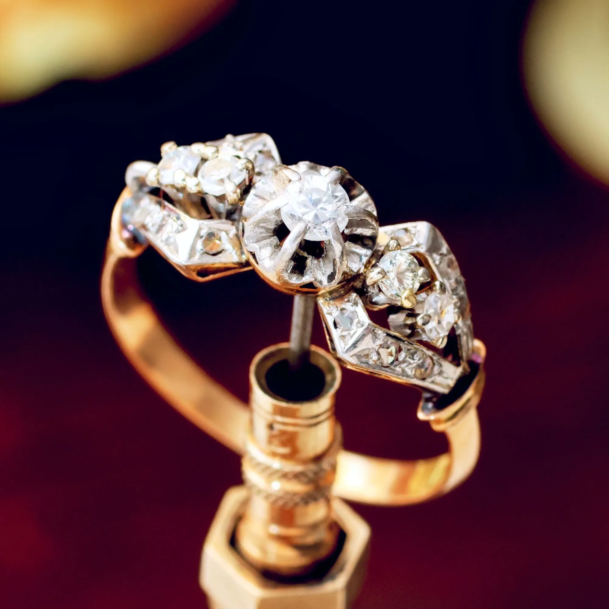 Fanciful Vintage Diamond Engagement Ring