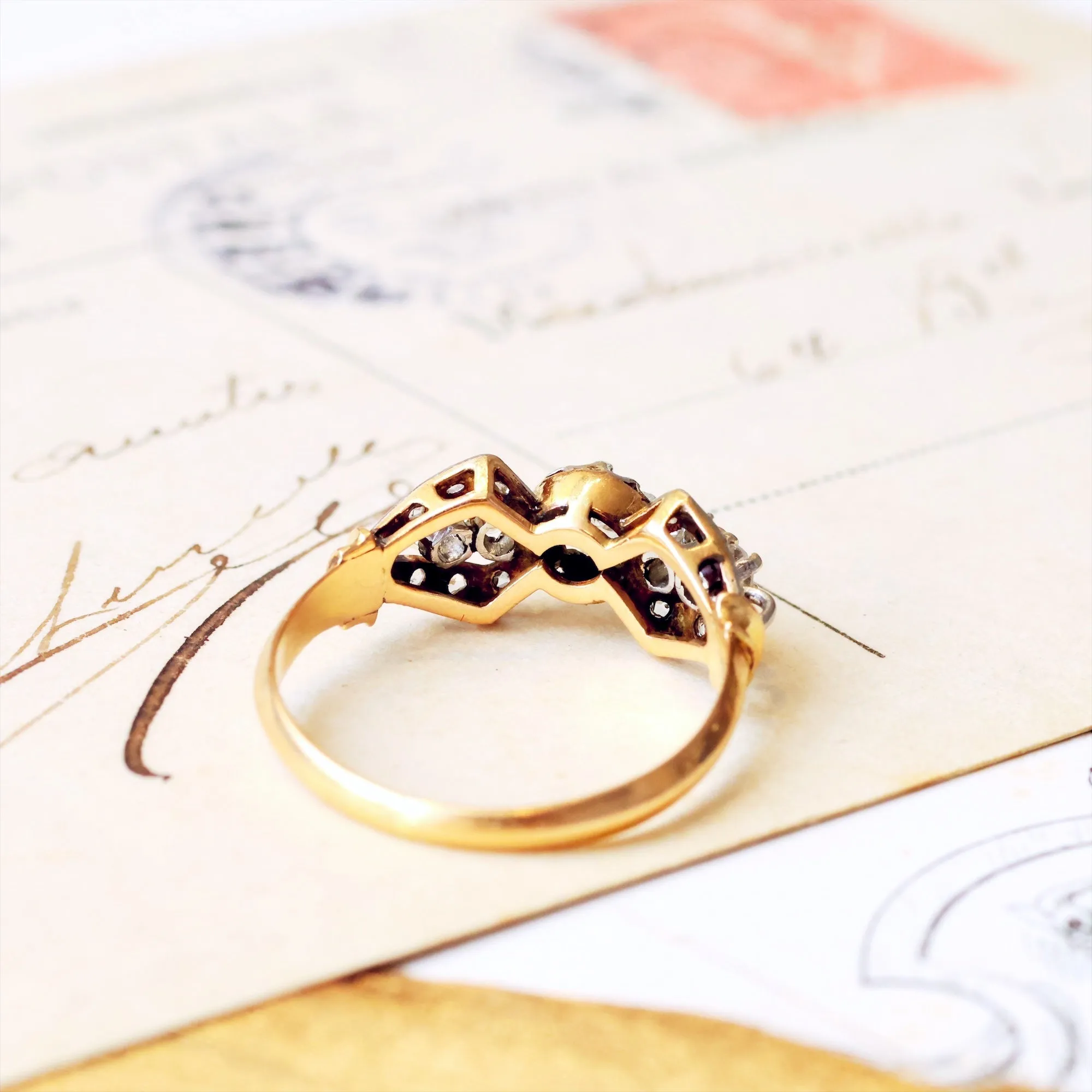 Fanciful Vintage Diamond Engagement Ring