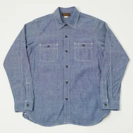 Freewheelers 2313001 'Neal' Vintage Chambray Shirt - Indigo