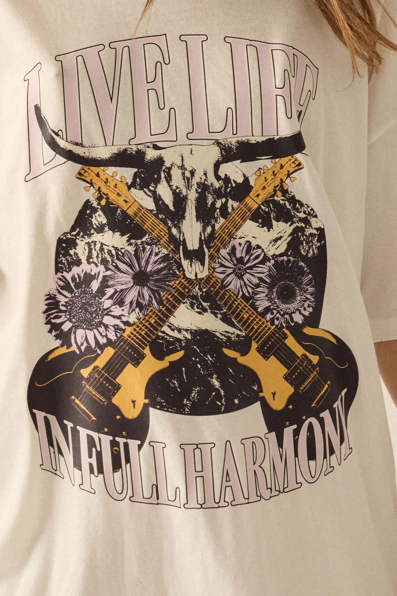 Full Harmony Distressed Rock & Roll Graphic Tee