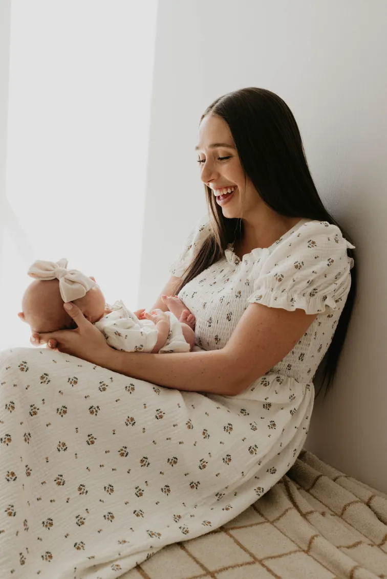 Garden Days | Ivory Floral Muslin Dress