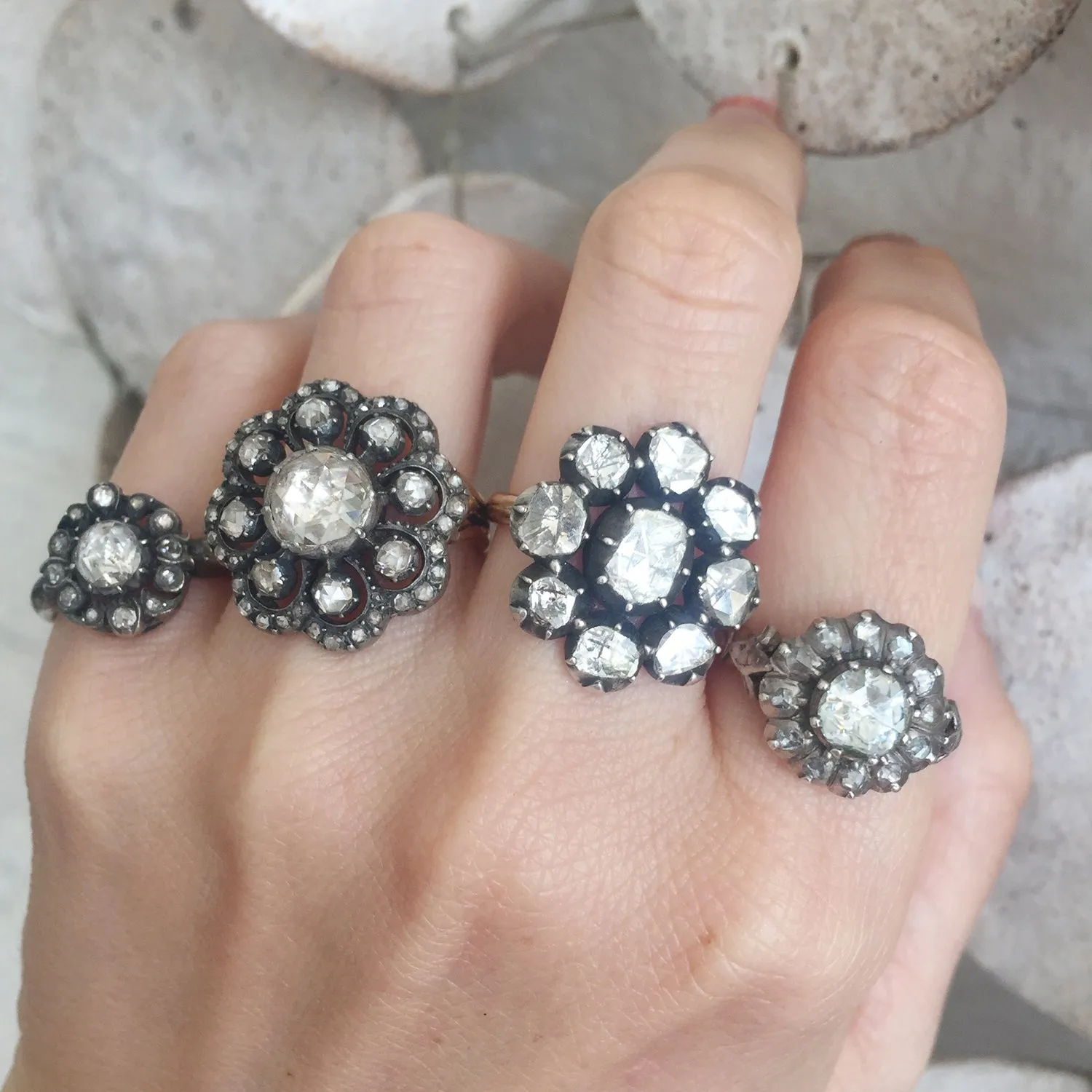 Georgian Cluster Flower Ring