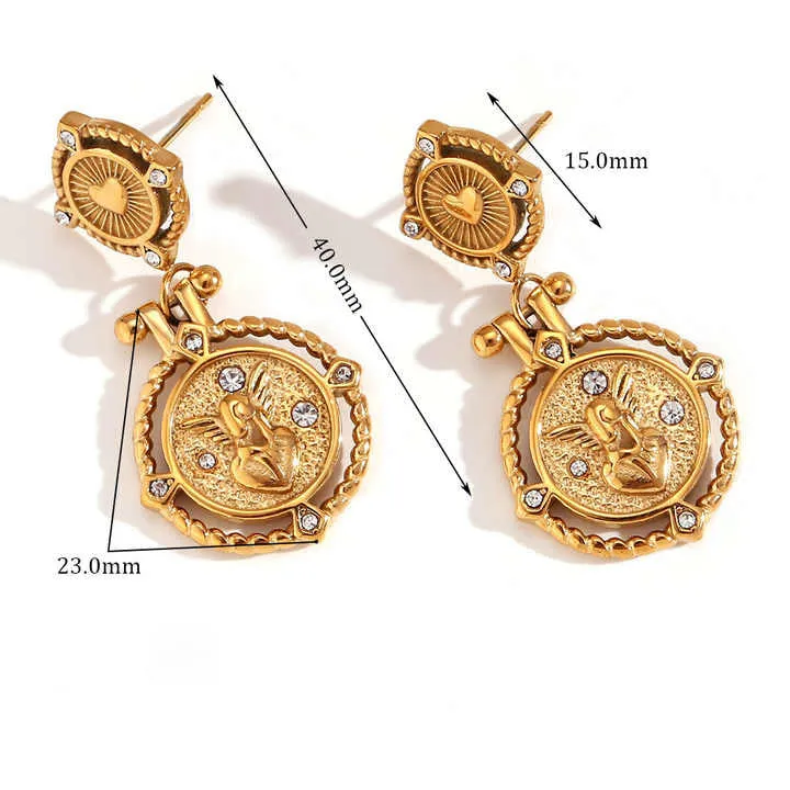 Golden Love Circle Earrings