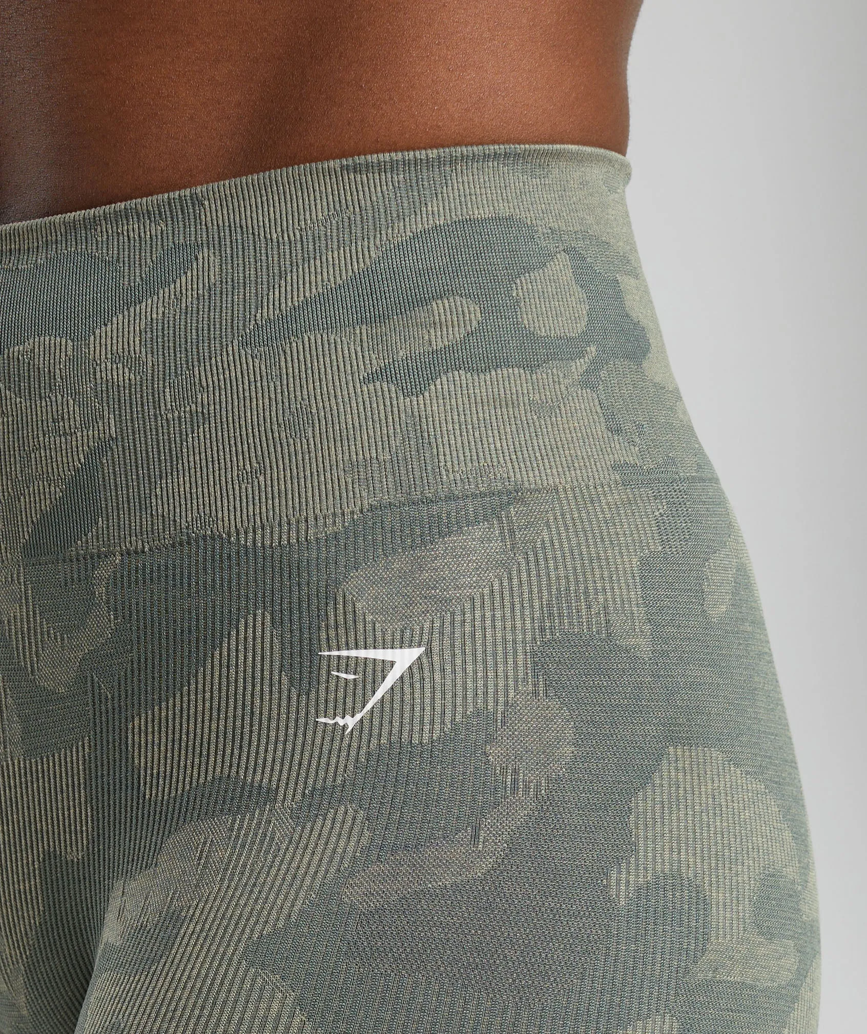 Gymshark Adapt Camo Seamless Shorts - Unit Green/Chalk Green