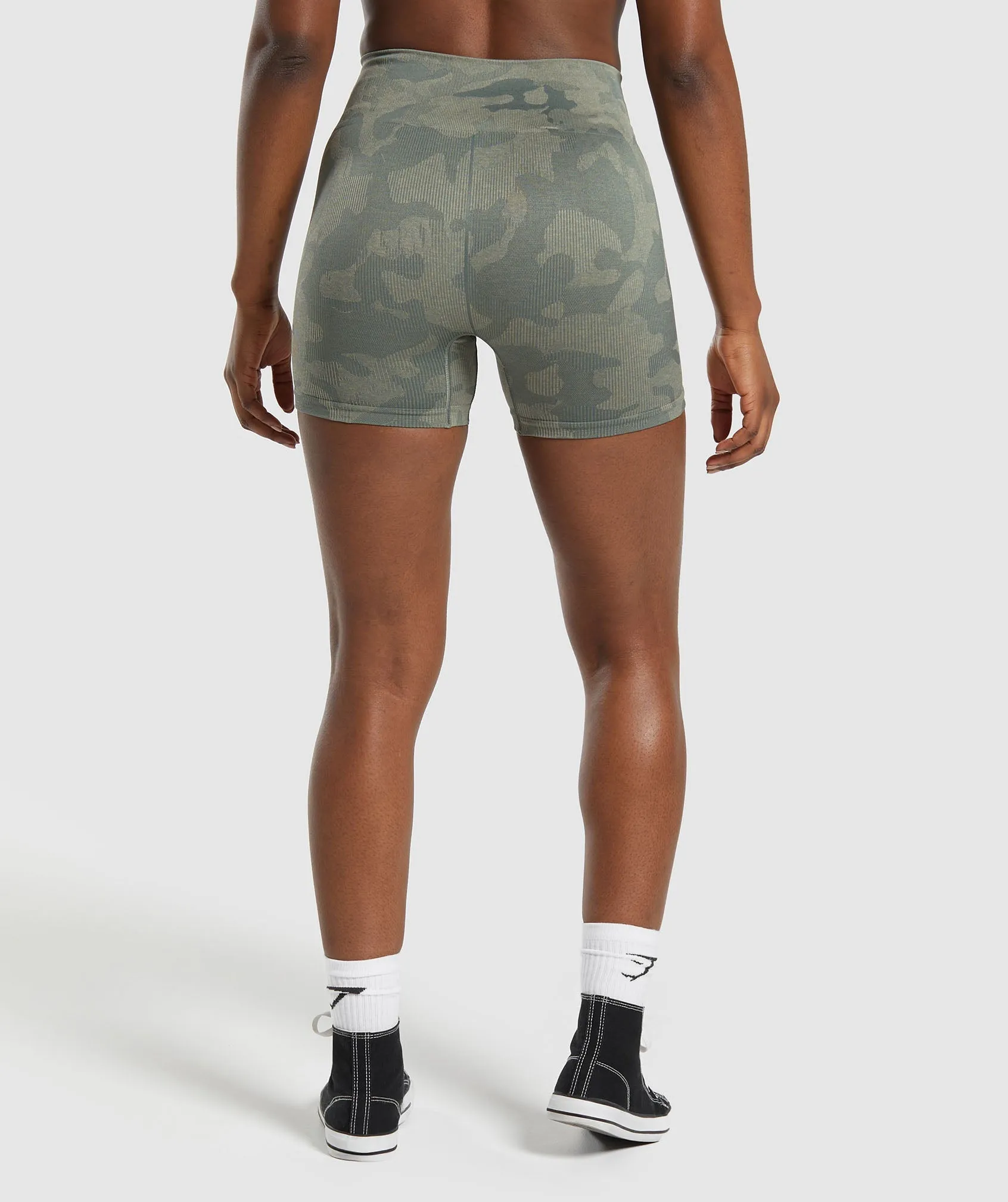 Gymshark Adapt Camo Seamless Shorts - Unit Green/Chalk Green