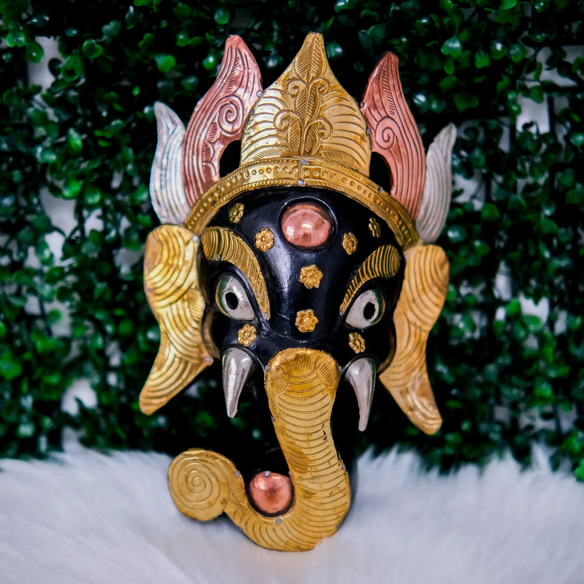 Handmade Wooden Ganesh Mask Hanging