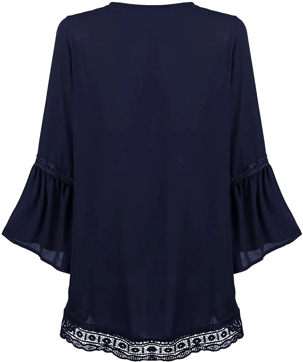 Haute Edition Flared Bell Sleeve Lace Trimmed Kimono