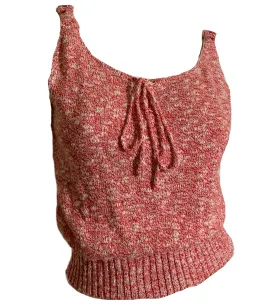 Heathered Red Sweater Knit Tank Top circa 1980s