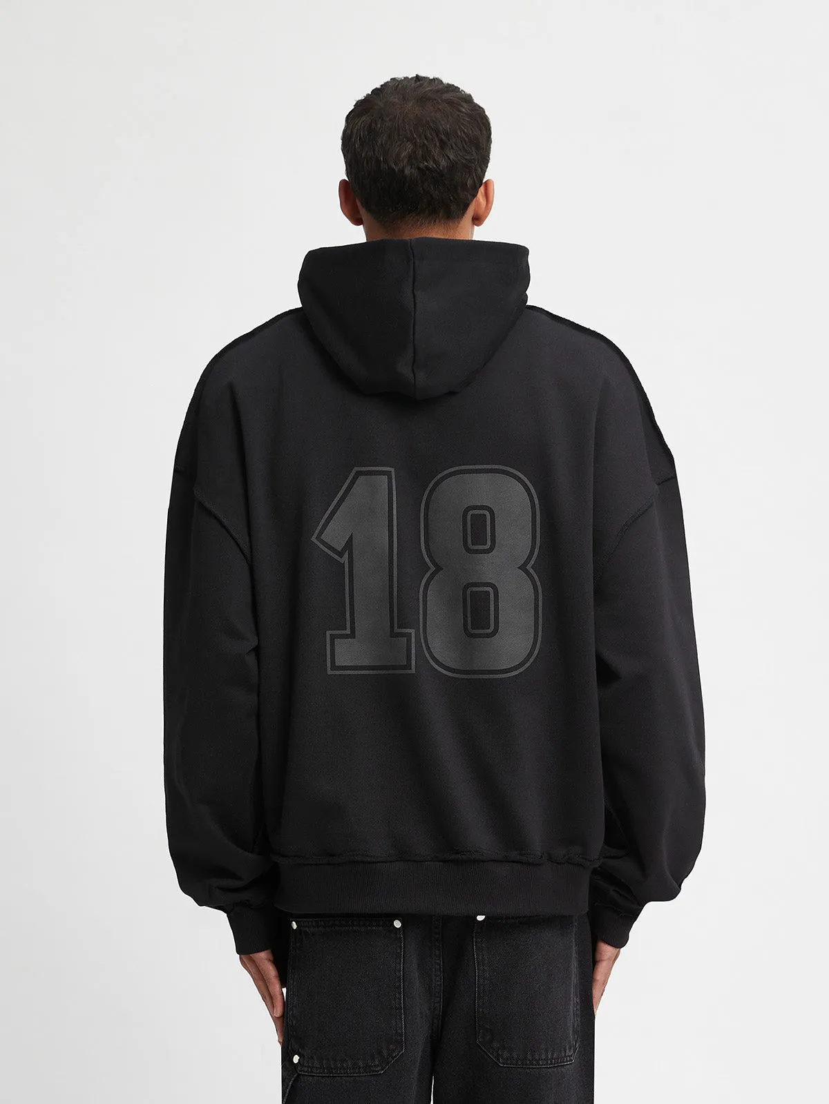 HOODIE WITH NET - BLACK