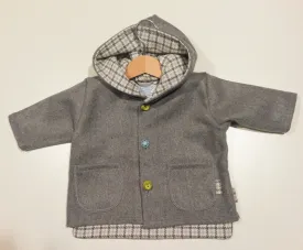 Jacket in wool, Gray with Gray details