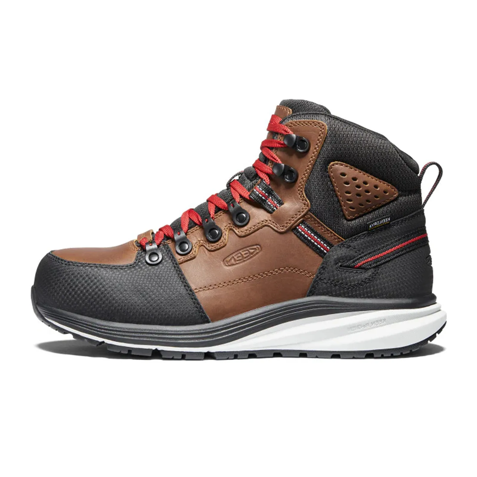 Keen Utility Red Hook Carbon Fiber Toe Mid Work Boot (Men) - Tobacco/Black