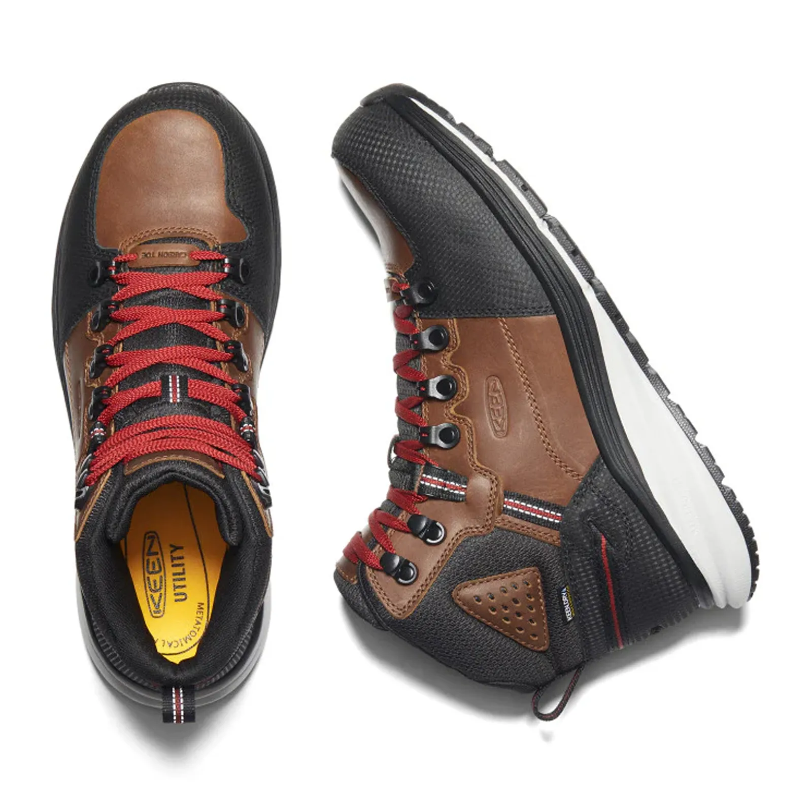 Keen Utility Red Hook Carbon Fiber Toe Mid Work Boot (Men) - Tobacco/Black