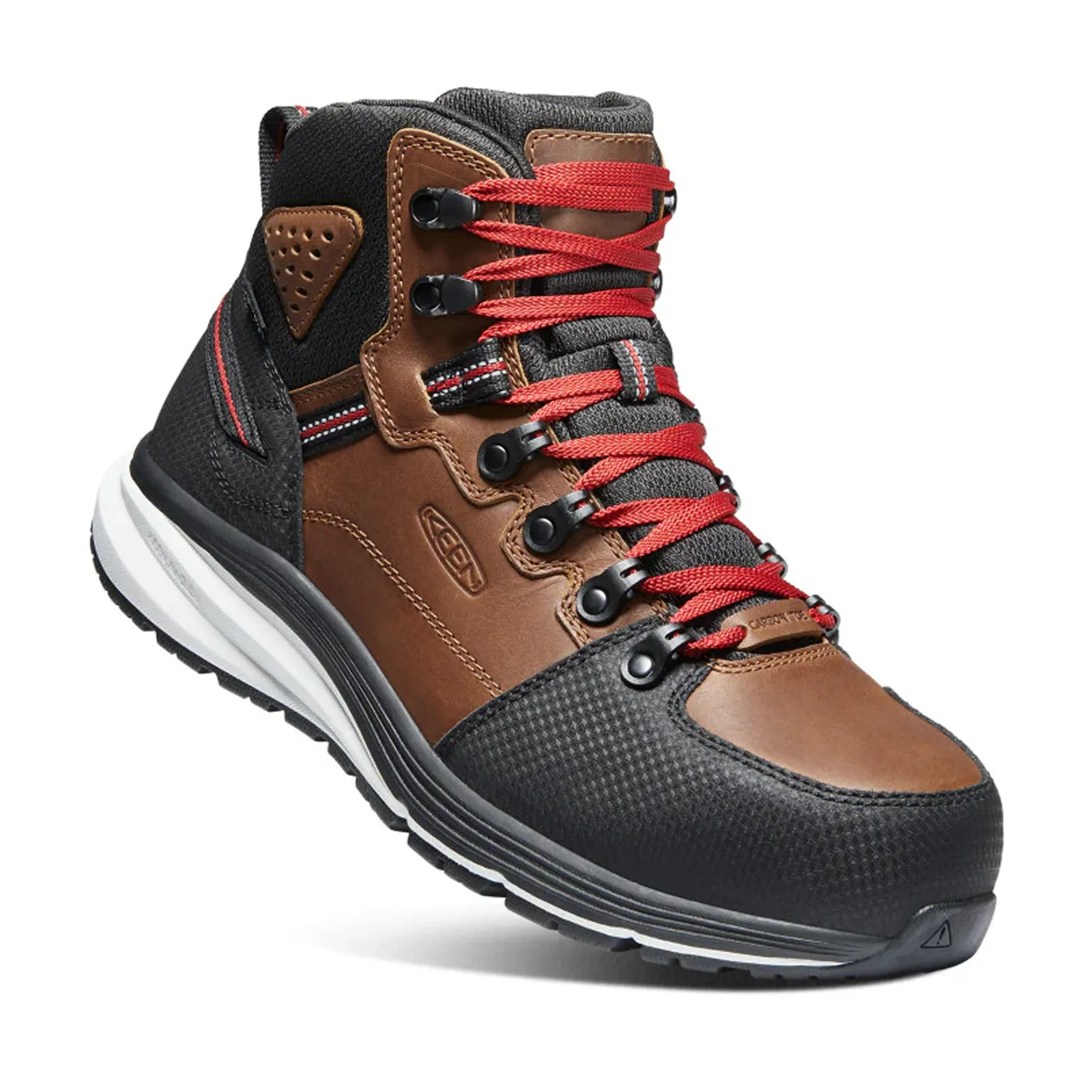 Keen Utility Red Hook Carbon Fiber Toe Mid Work Boot (Men) - Tobacco/Black