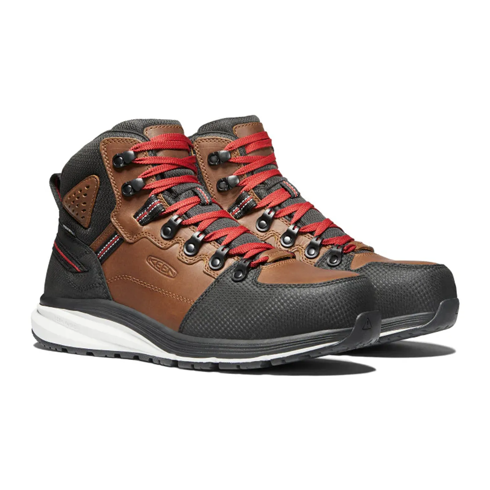 Keen Utility Red Hook Carbon Fiber Toe Mid Work Boot (Men) - Tobacco/Black