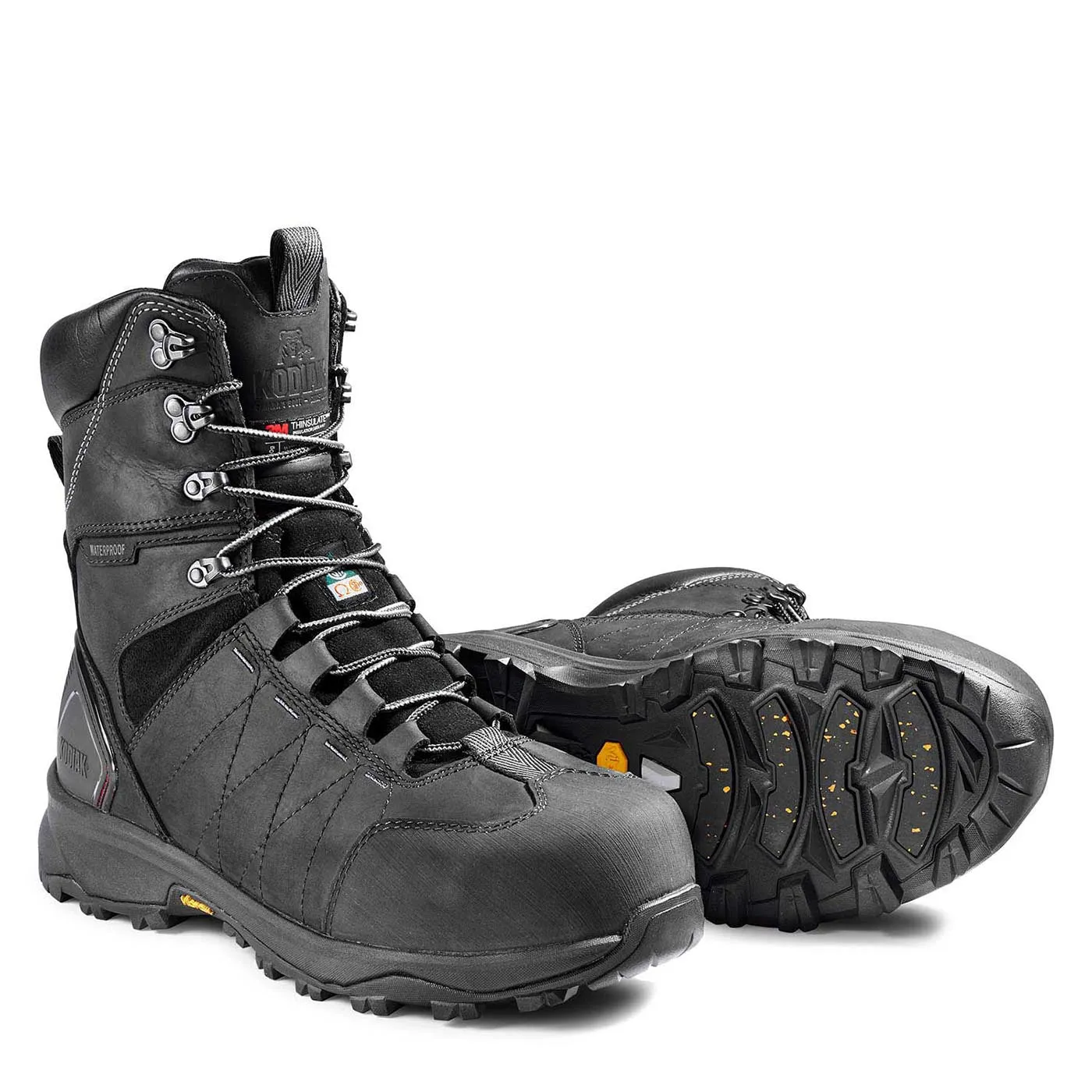 Kodiak Ice Conqueror Men's 8" Composite Toe Work Boot with Vibram® Arctic Grip® Black - 	KD0A4TGDBLK