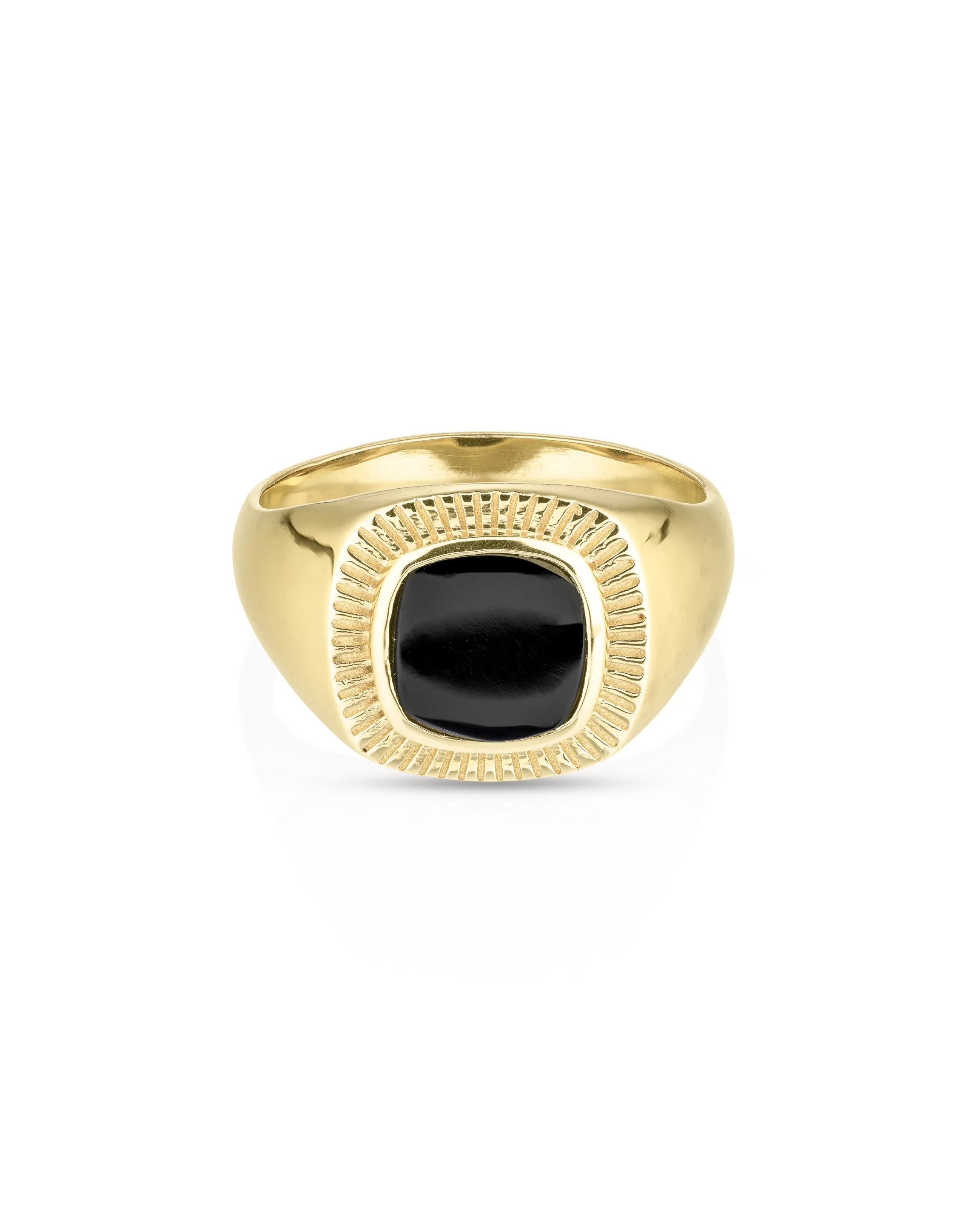 Lennox Black Onyx Gold Ring