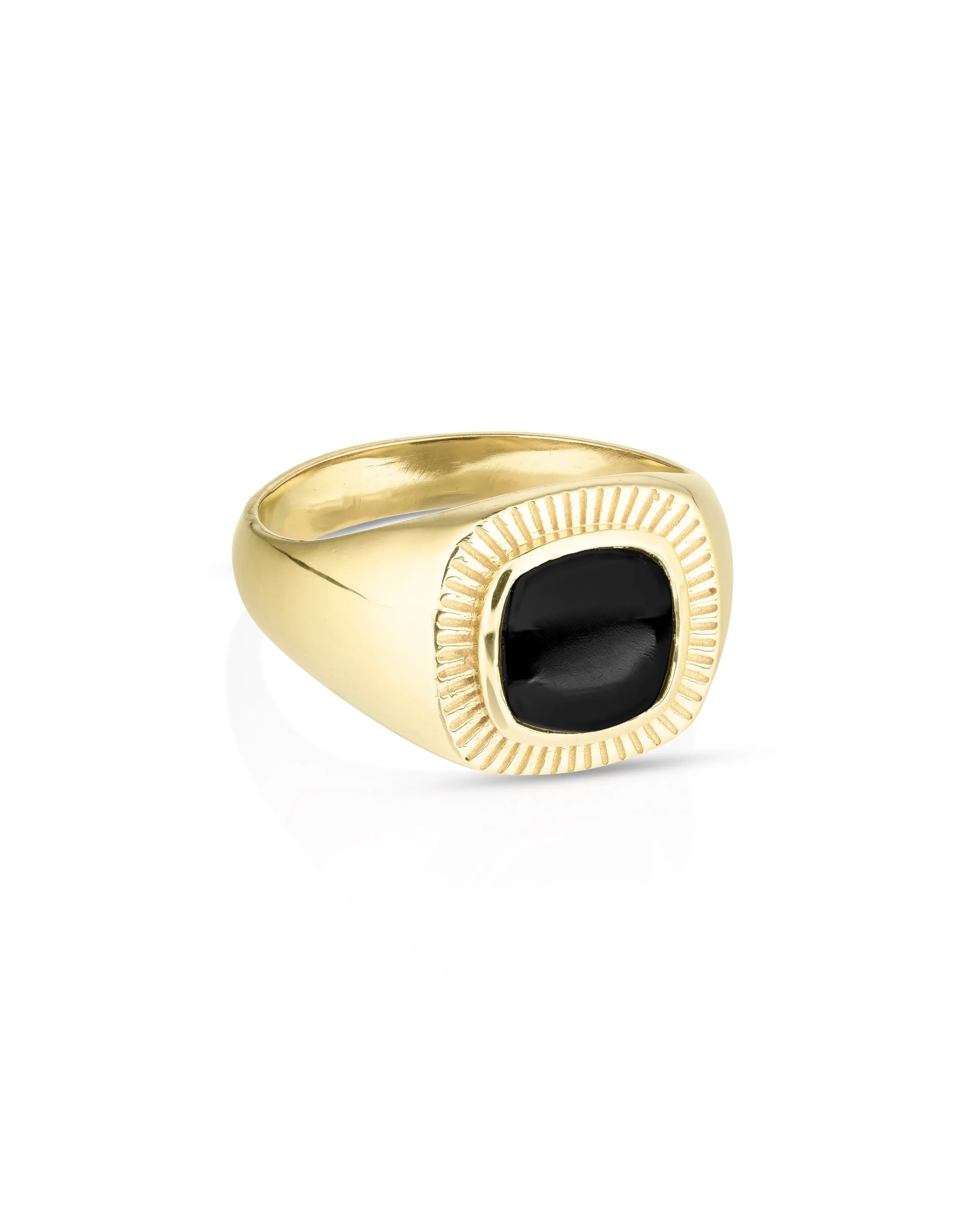 Lennox Black Onyx Gold Ring