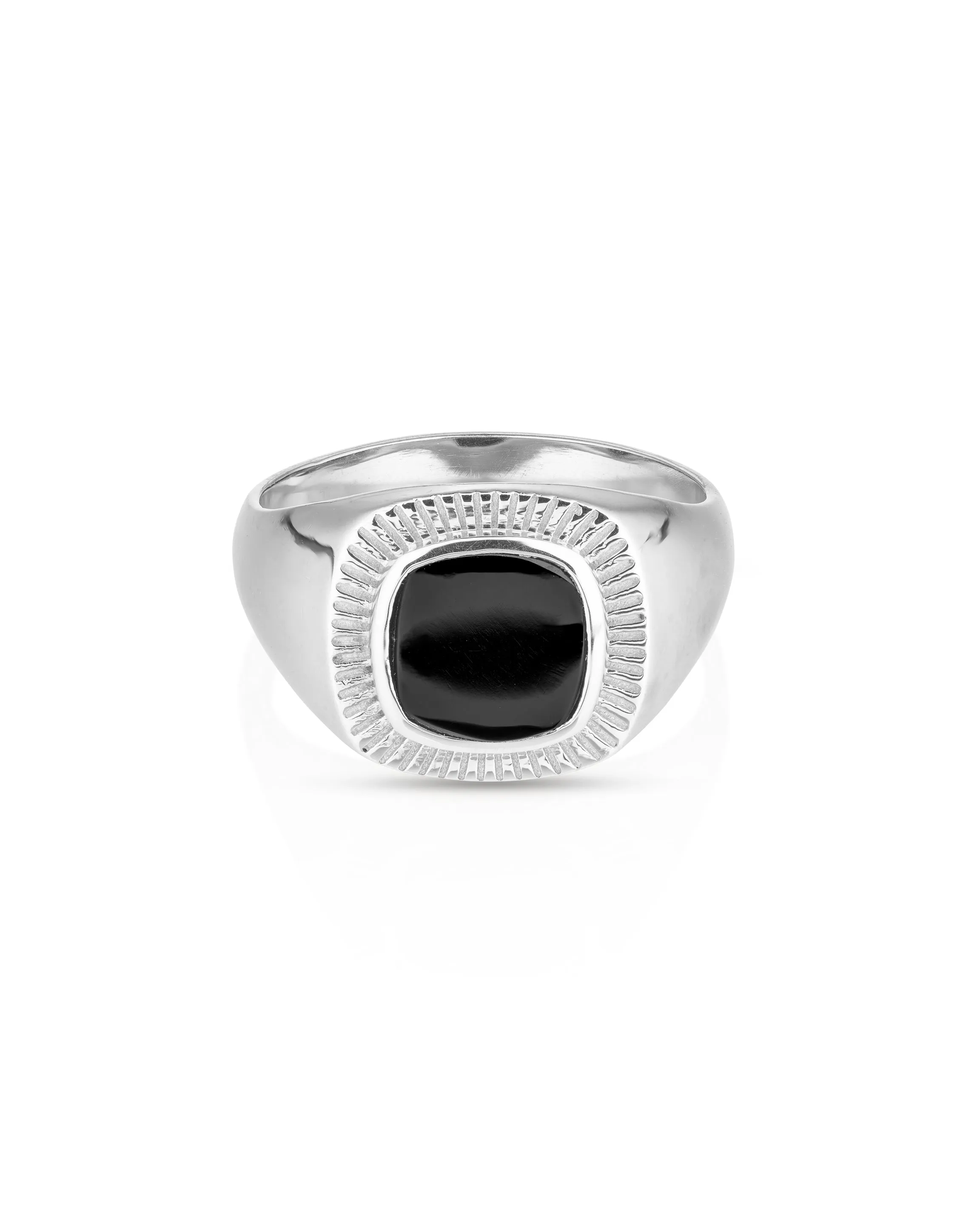 Lennox Black Onyx Silver Ring