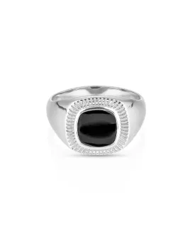 Lennox Black Onyx Silver Ring