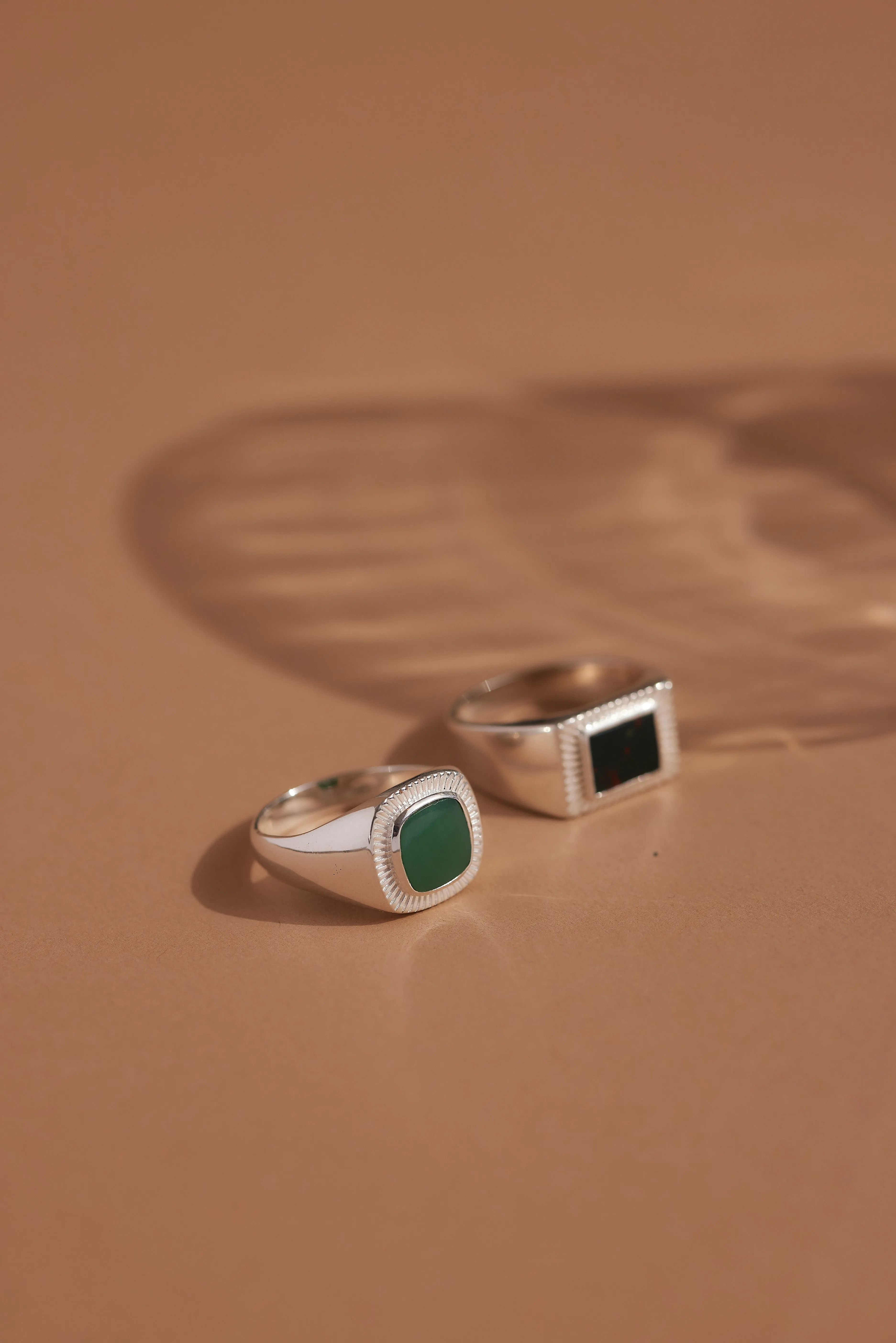 Lennox Green Onyx Silver Ring