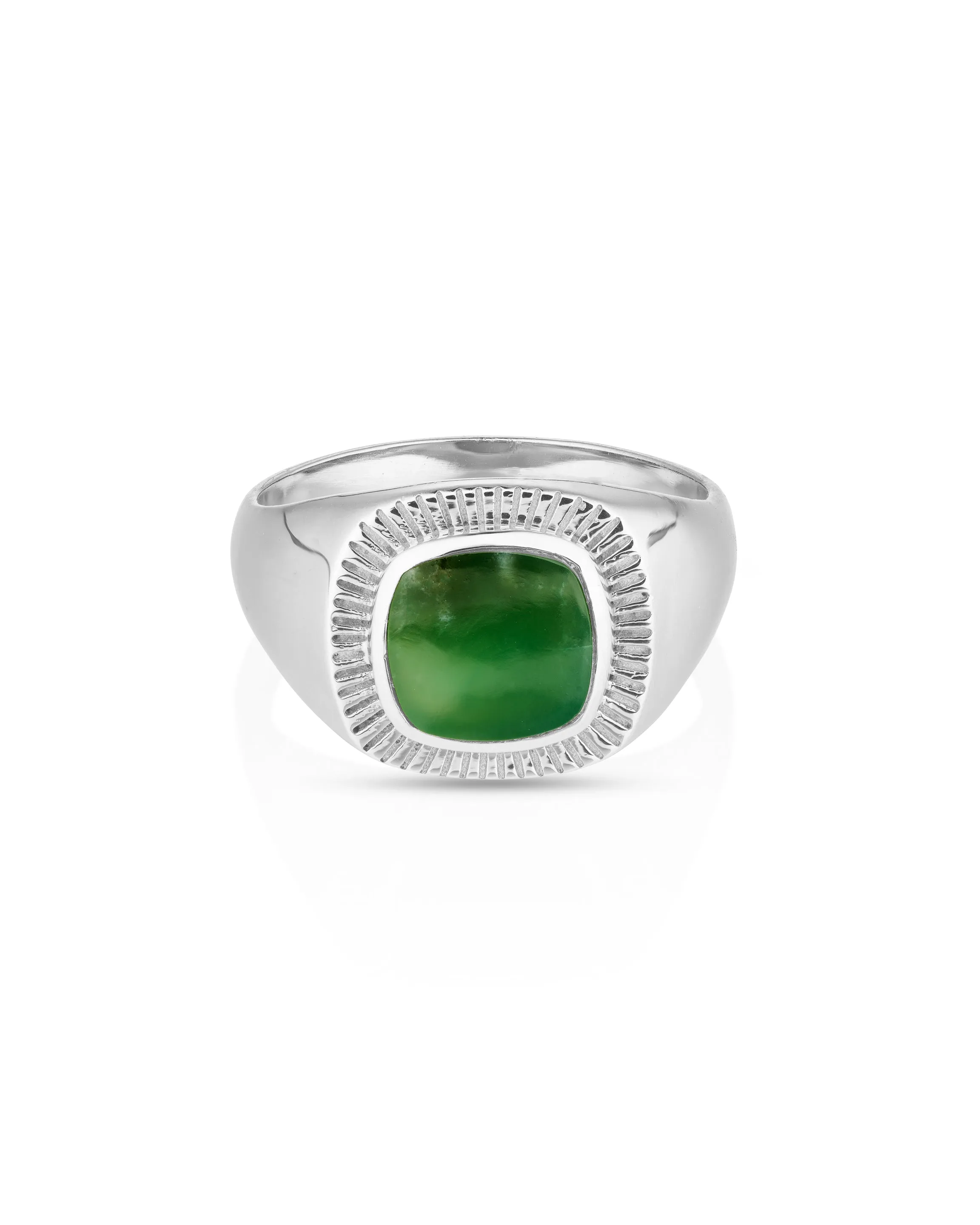 Lennox Green Onyx Silver Ring