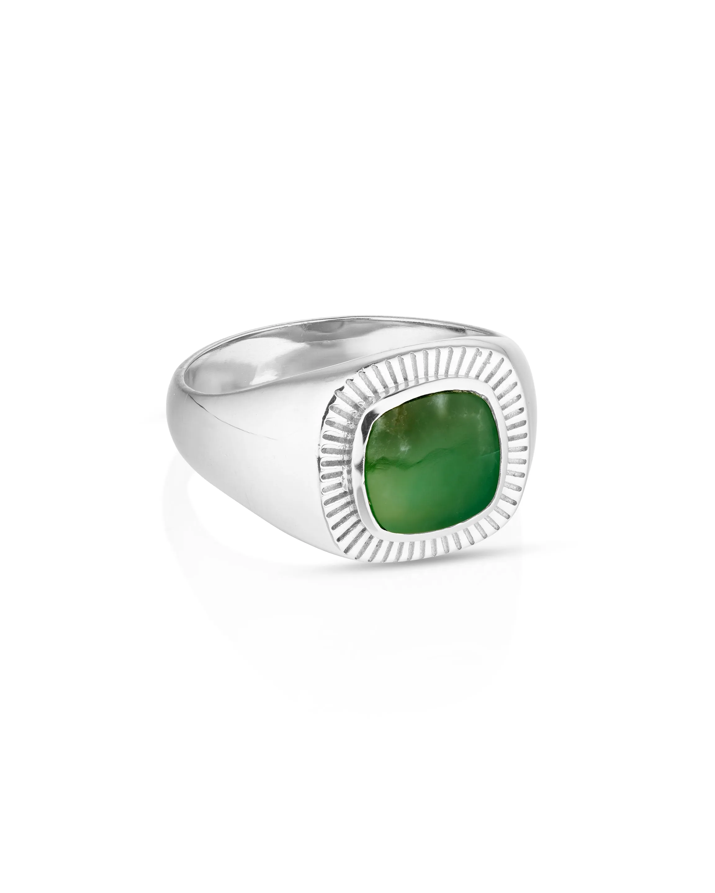 Lennox Green Onyx Silver Ring