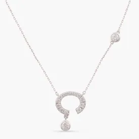 Lilah Delicate CZ Horseshoe Silver Pendant