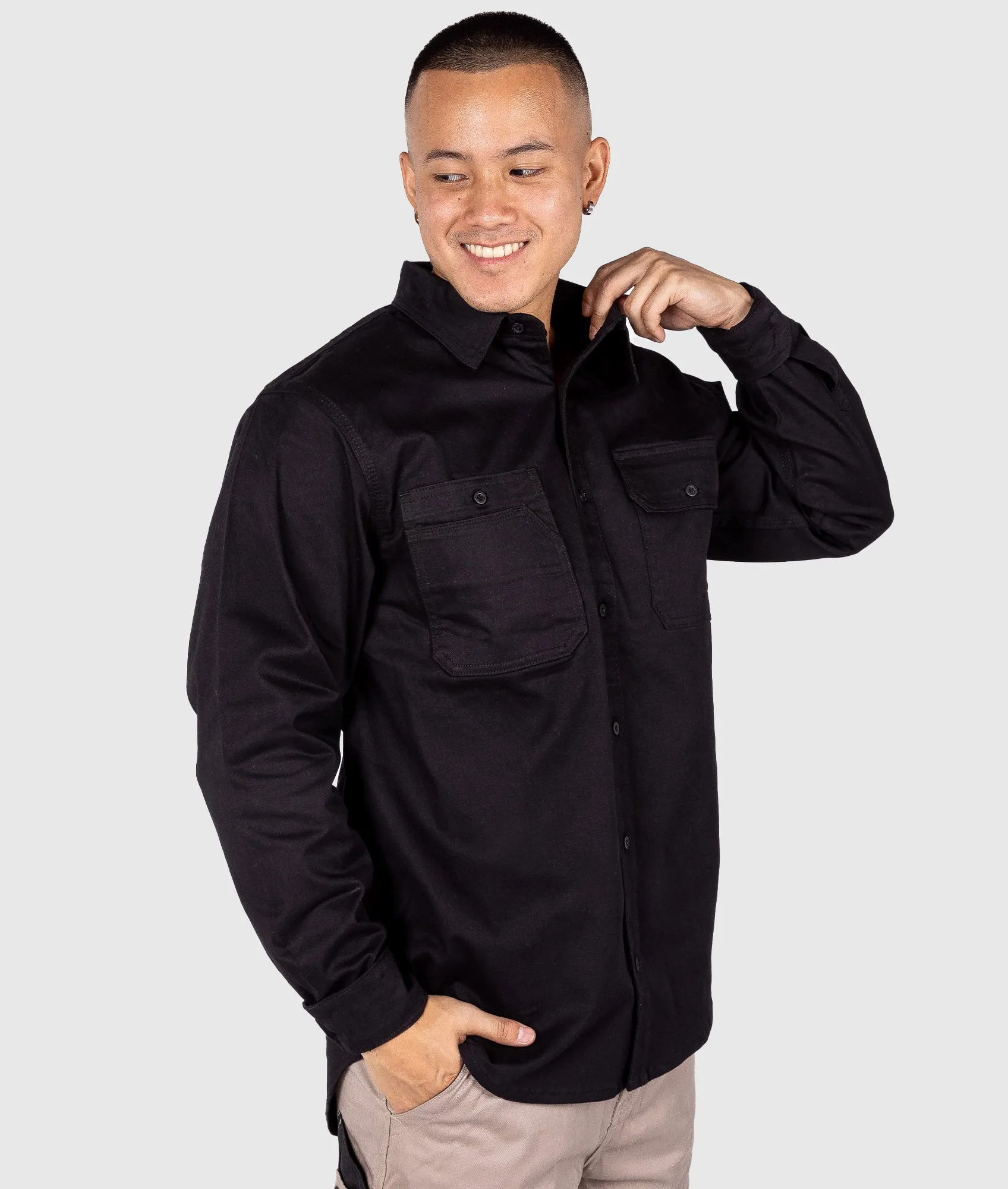 Long Sleeve Work Shirt - Black