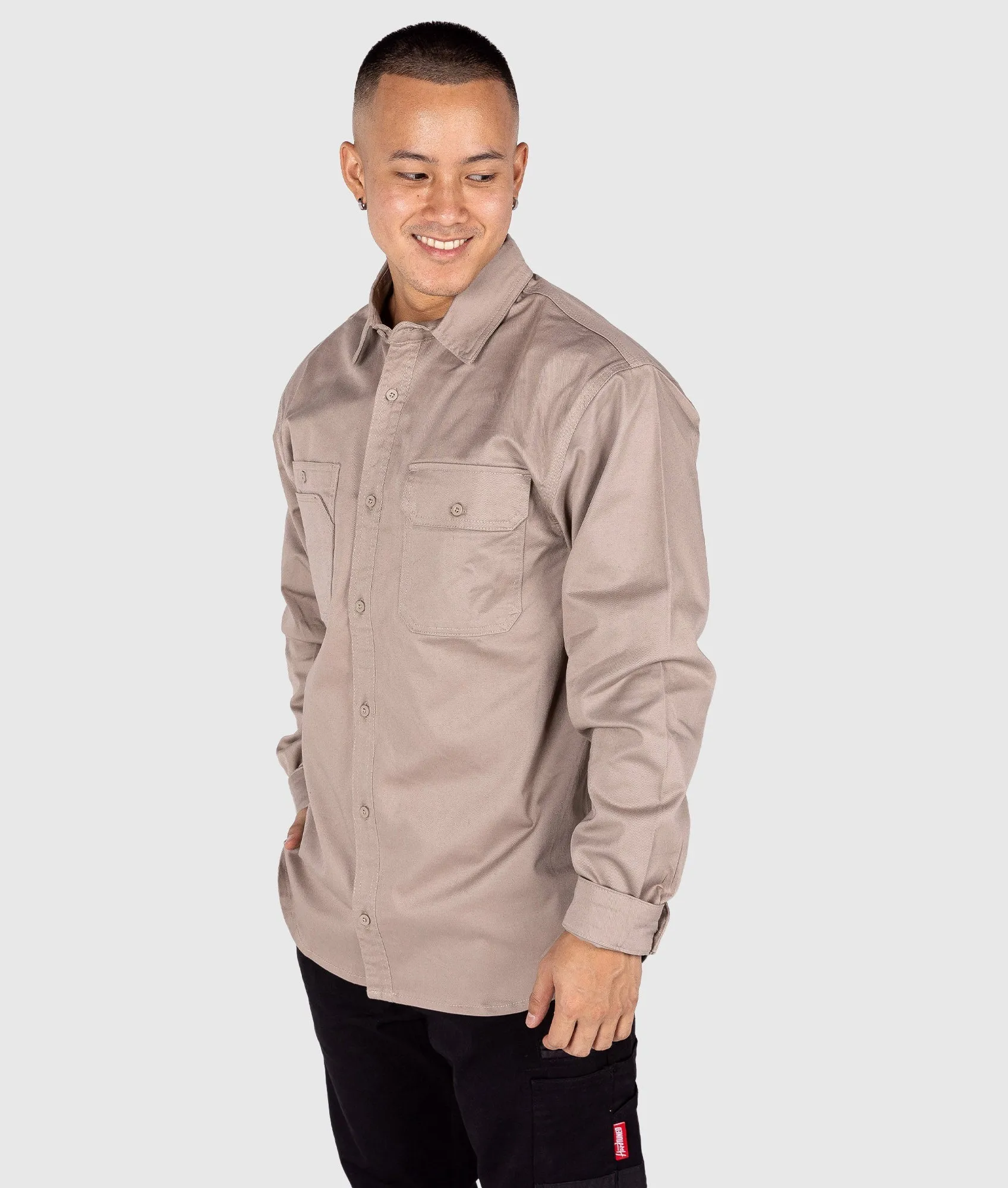 Long Sleeve Work Shirt - Tan