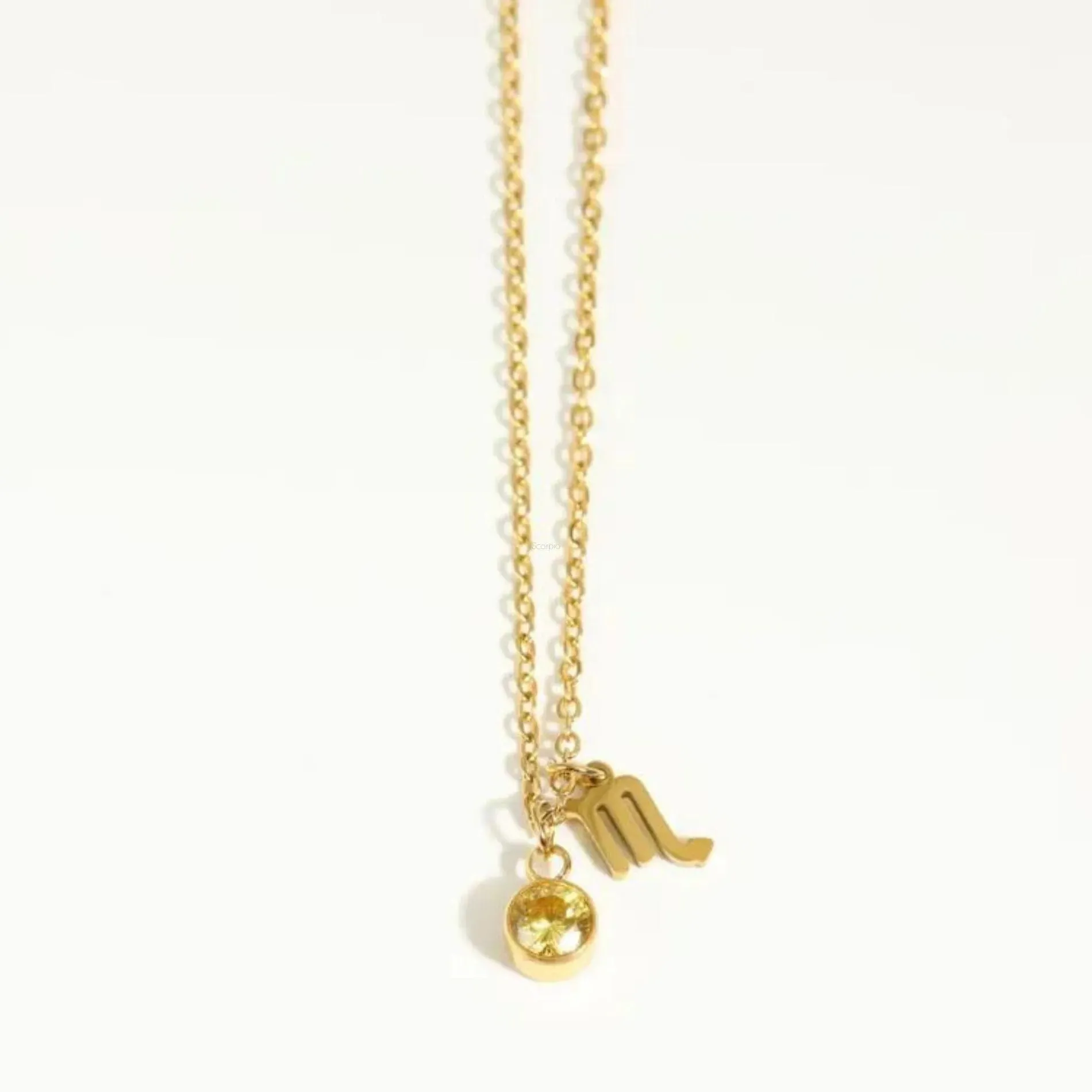 Love Waterproof November & Scorpio Necklace Gold Plating