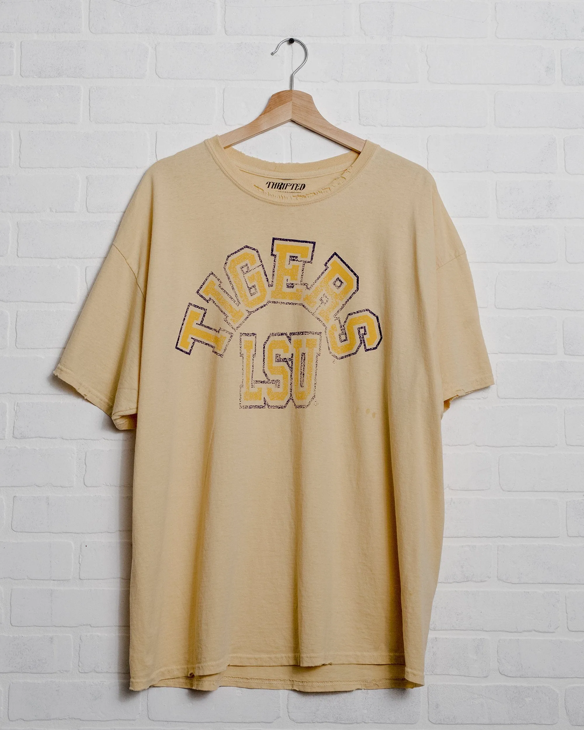 LSU Mega Arch Yellow Thrifted Tee