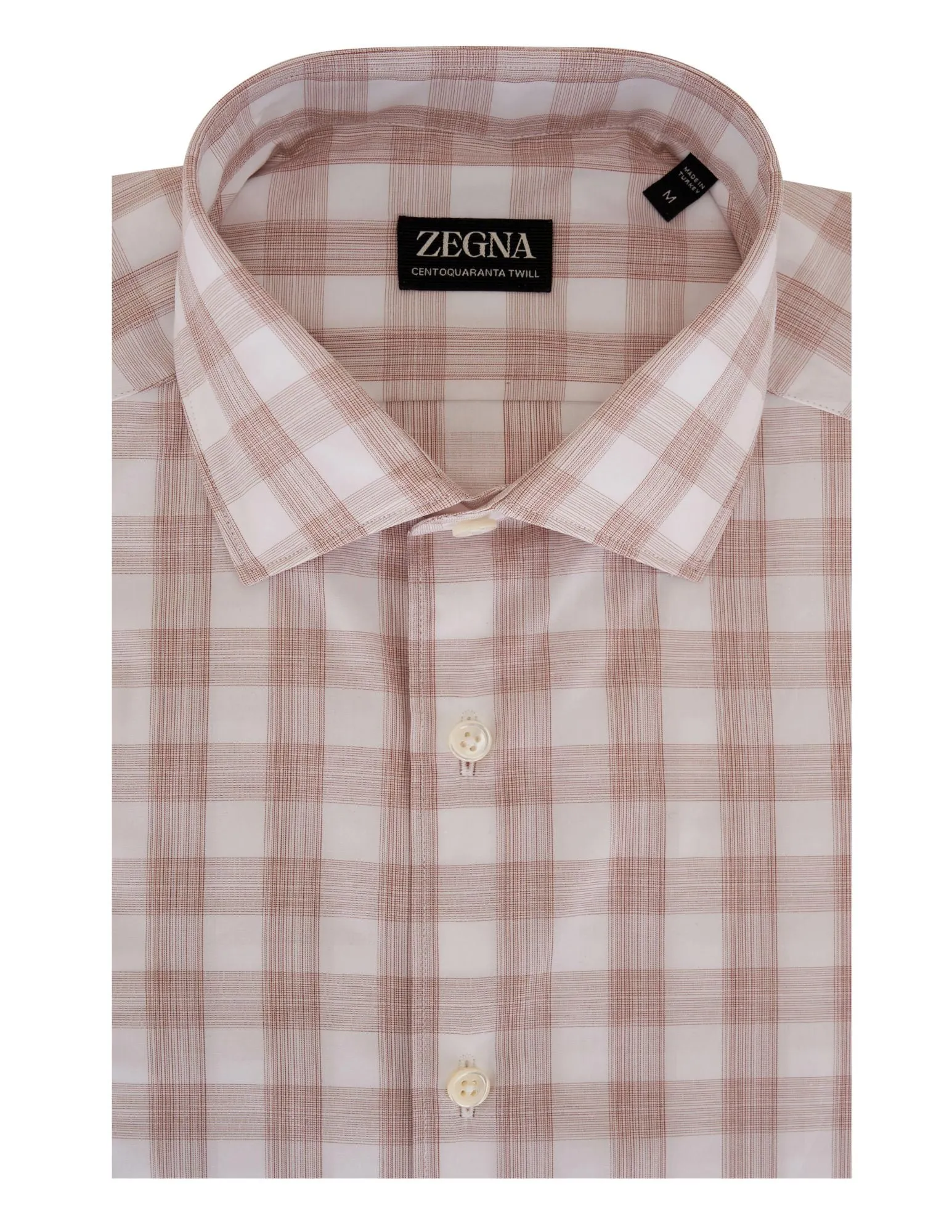 Macro Check Sportshirt | Brown and White