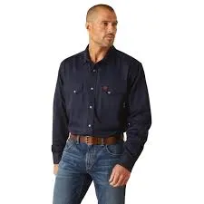 MENS FR SOLID SNAP LS WORK SHIRT NAVY 10048489