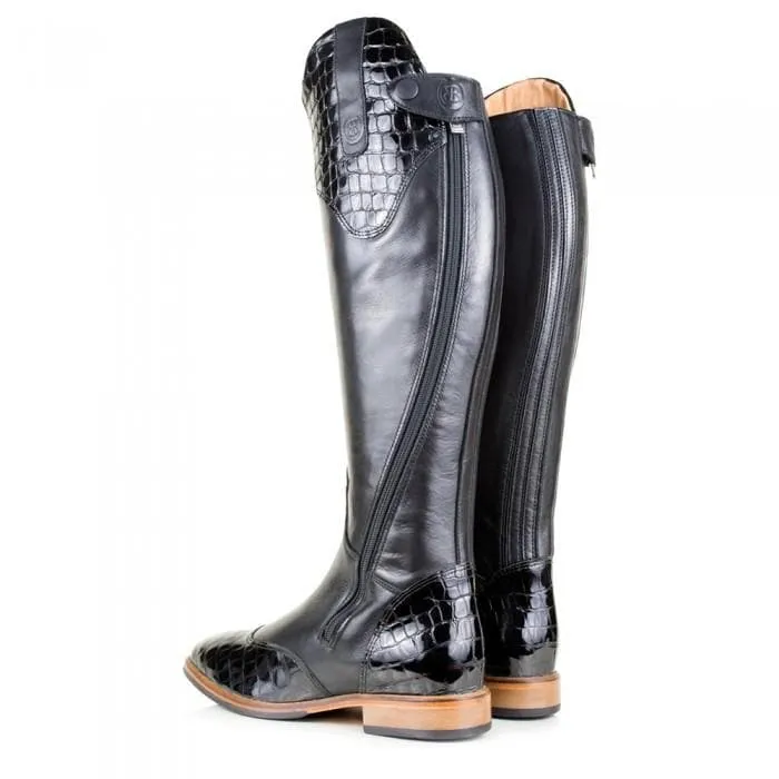 Milan Long Dress Riding Boots - Black