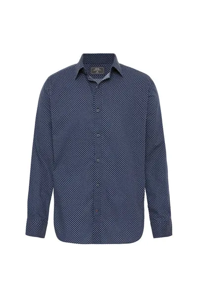 M.J. Bale - Mackney Polka Dot Shirt - Navy with White