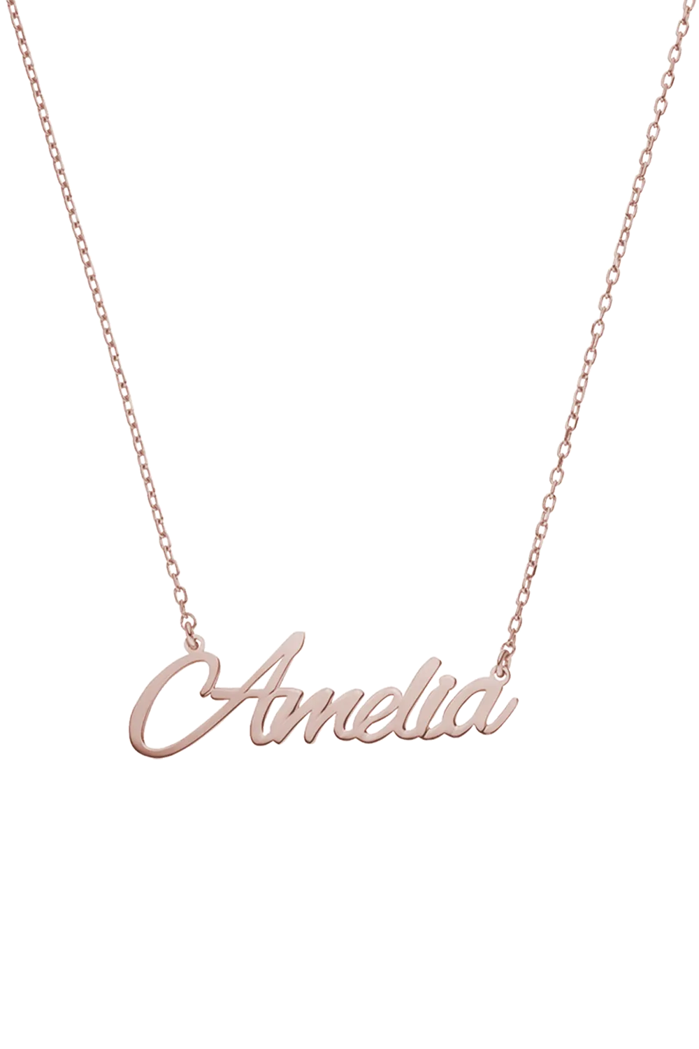 Name Necklace Script Rosegold