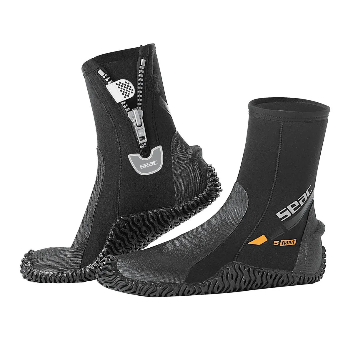 Open Box Seac 5mm Neoprene Basic HD Scuba Boots with Side Zipper, Size: Medium