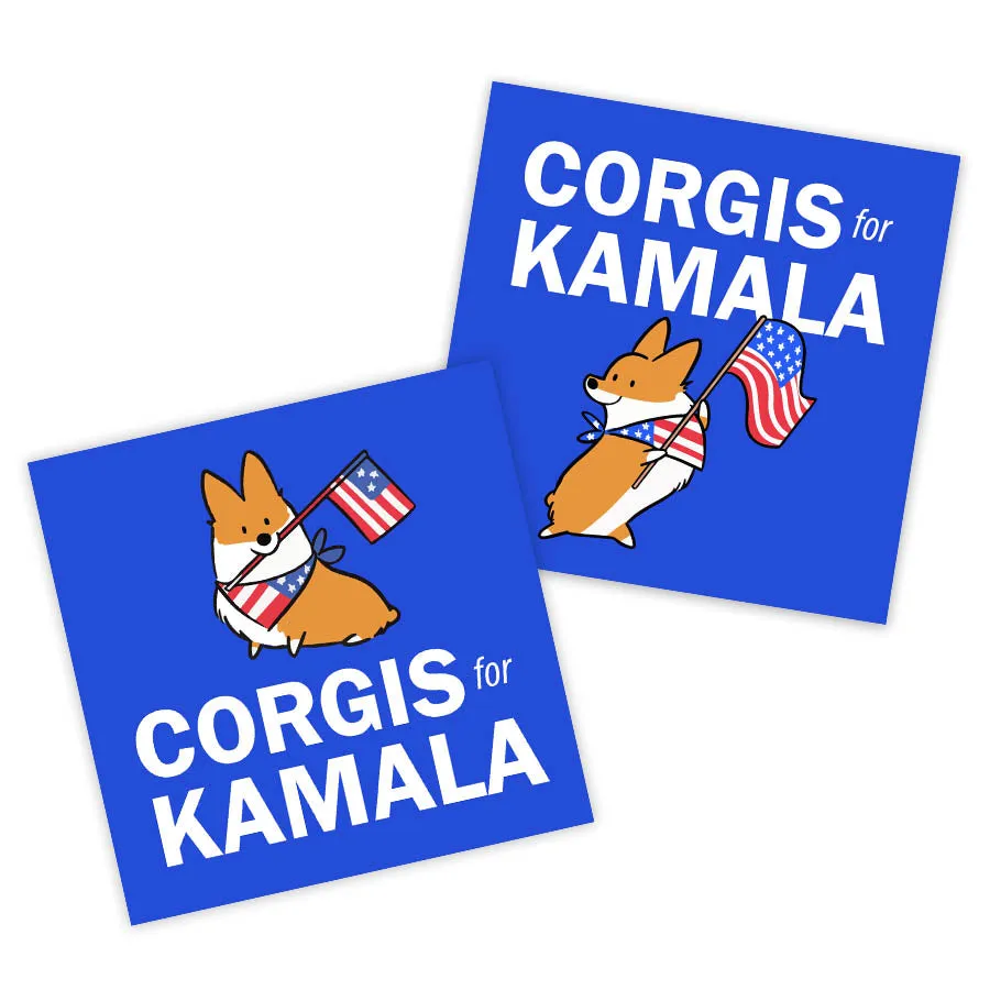 "Corgis for Kamala" Vinyl Stickers (Pack of 2)