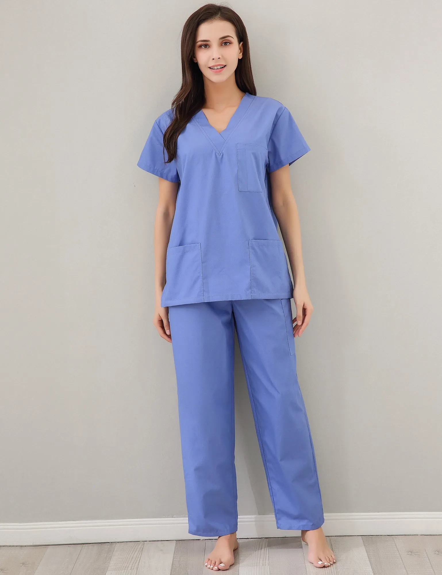 RH Women's Scrub Sets Uniform Medical Hospital Nursing V-Neck CargoPants RHW2847