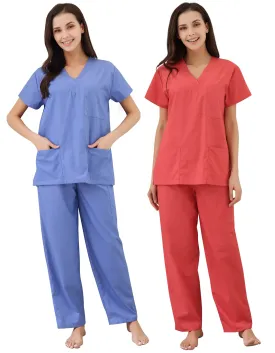 RH Women's Scrub Sets Uniform Medical Hospital Nursing V-Neck CargoPants RHW2847