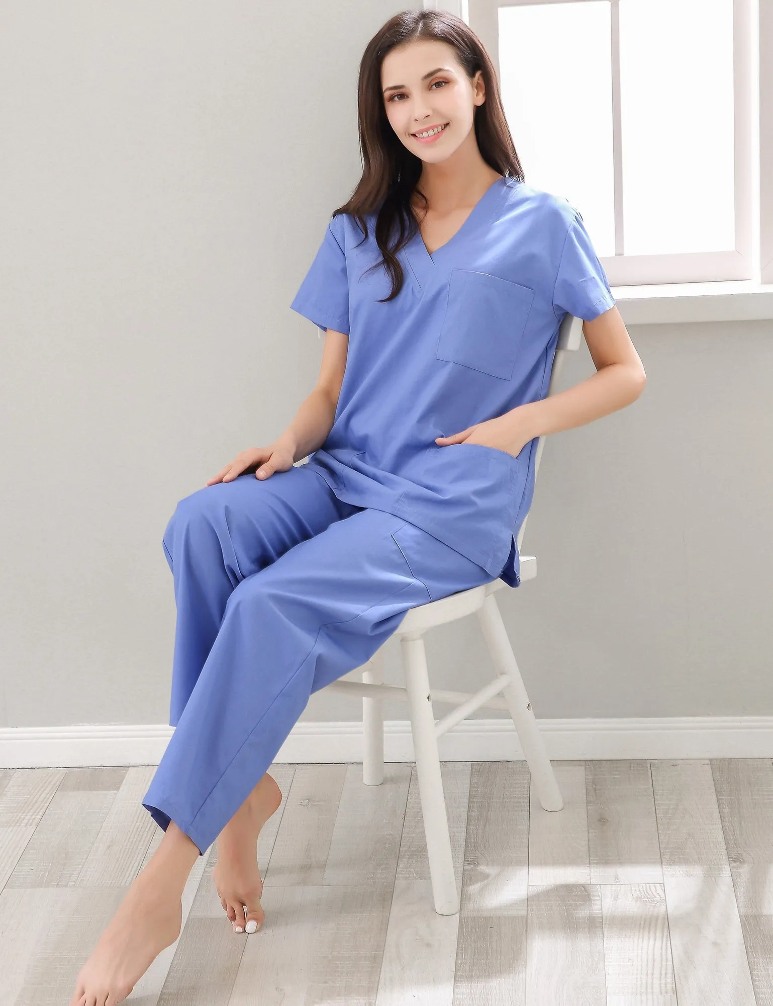 RH Women's Scrub Sets Uniform Medical Hospital Nursing V-Neck CargoPants RHW2847