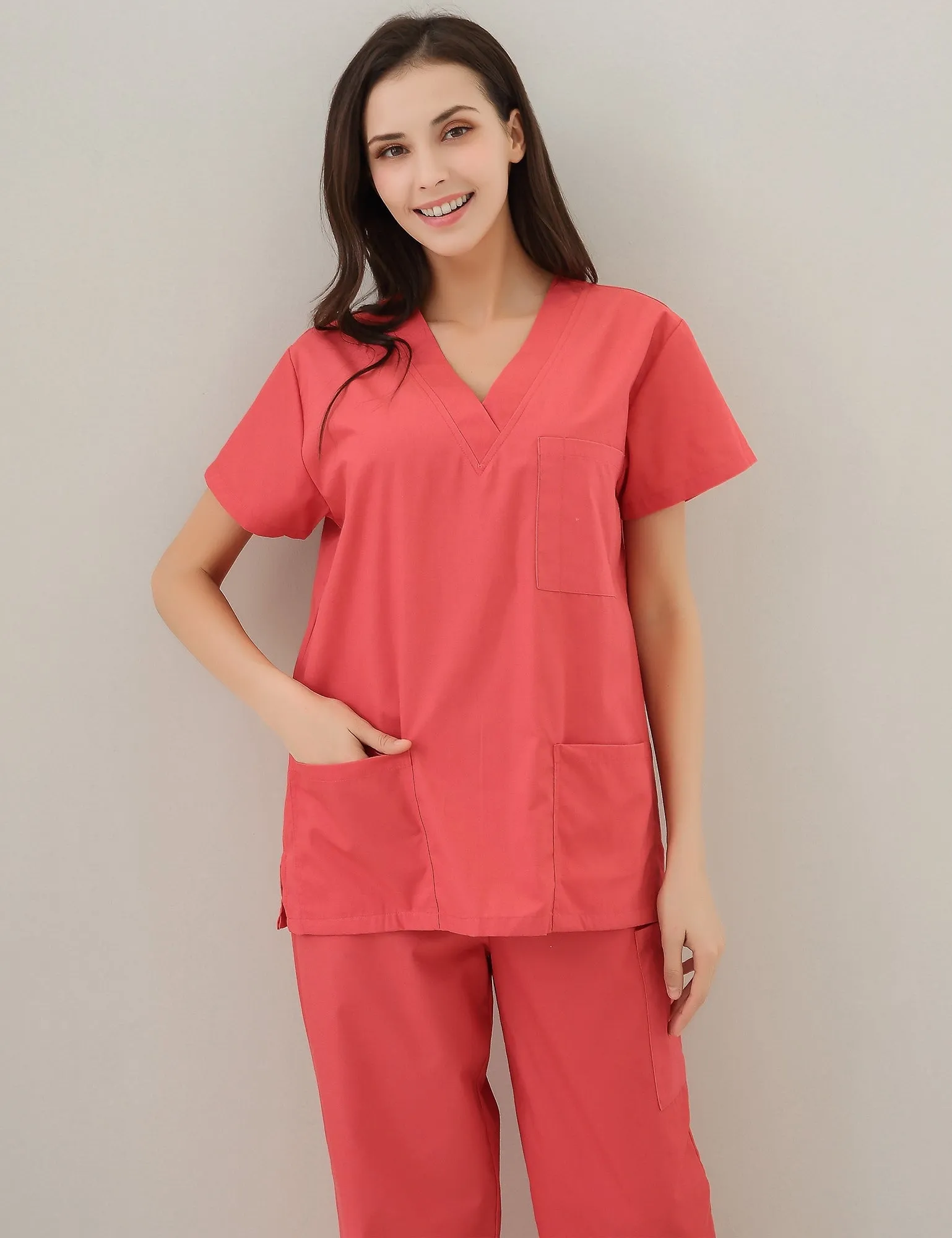 RH Women's Scrub Sets Uniform Medical Hospital Nursing V-Neck CargoPants RHW2847