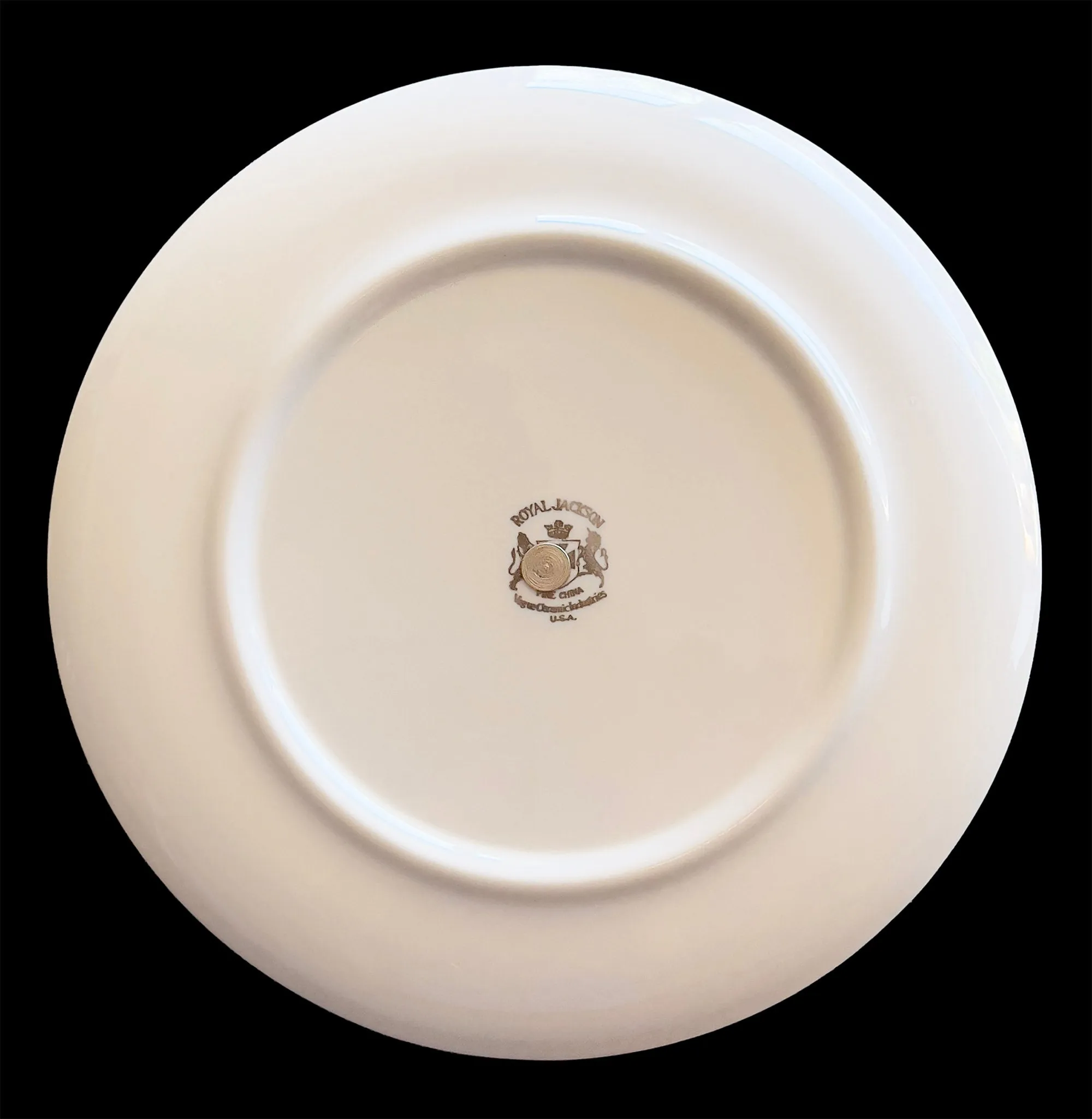 Royal Jackson Round White China Serving Tray with Handle 10.25 in.