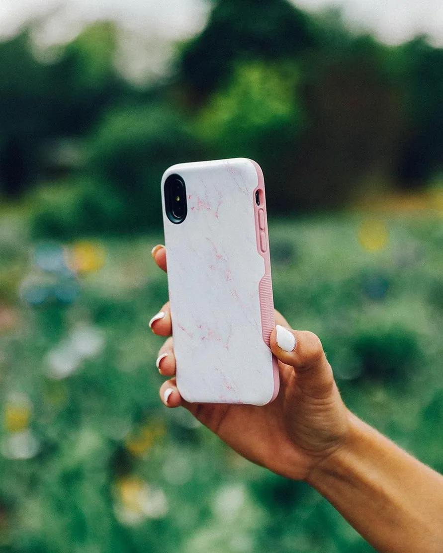 Subtle Blush | White and Pink Marble Case