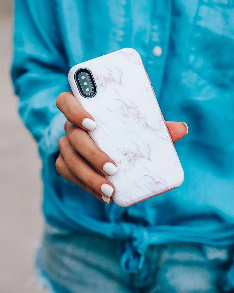 Subtle Blush | White and Pink Marble Case