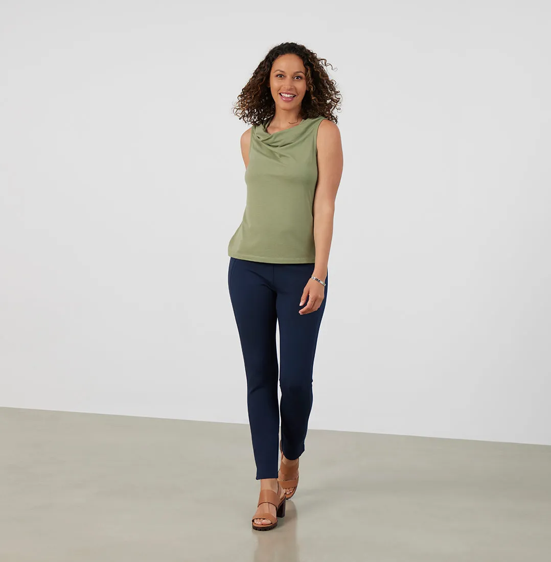 Threshold Cowl Neck Top Standard Fit - Sage Green